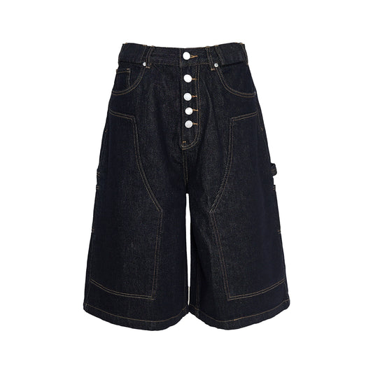 Washed cargo cropped jorts