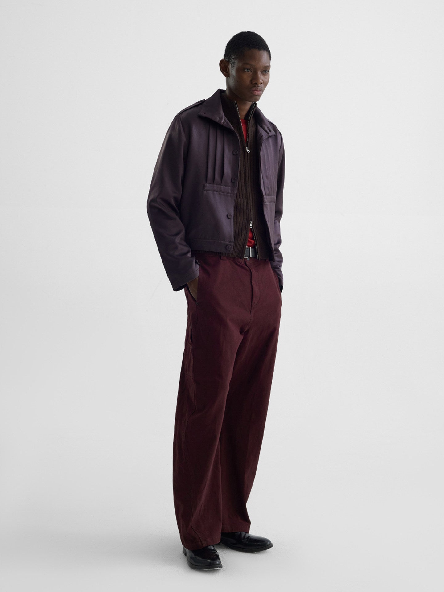 Acid Accordion Pleated Short Jacket