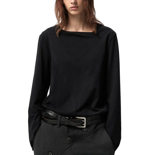 Contour split long-sleeve T-shirt
