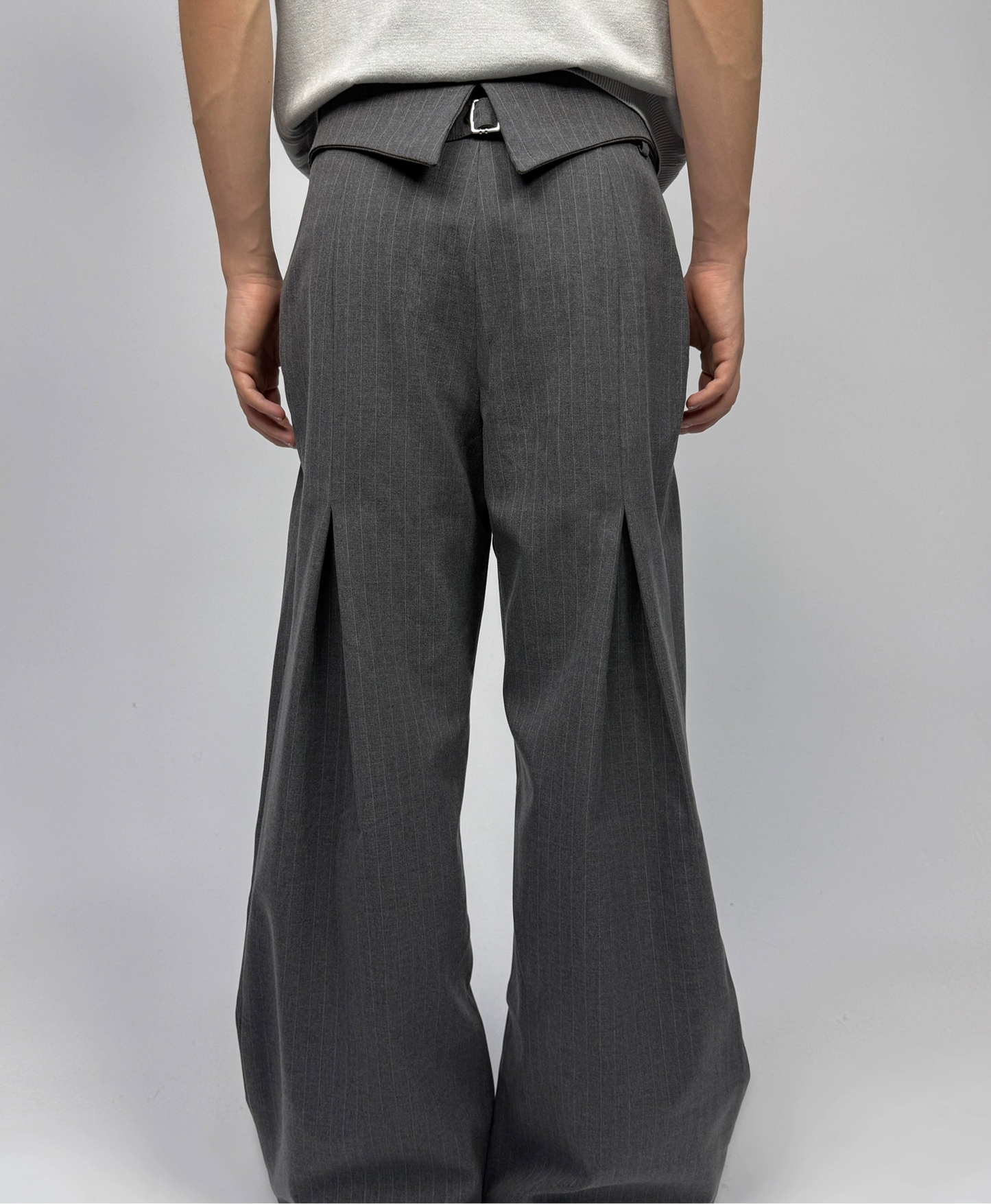 Zen embroidery bootcut Button trousers