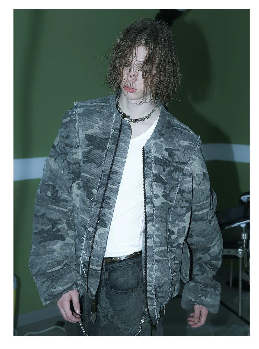 Camouflage Loose Bomber Jacket