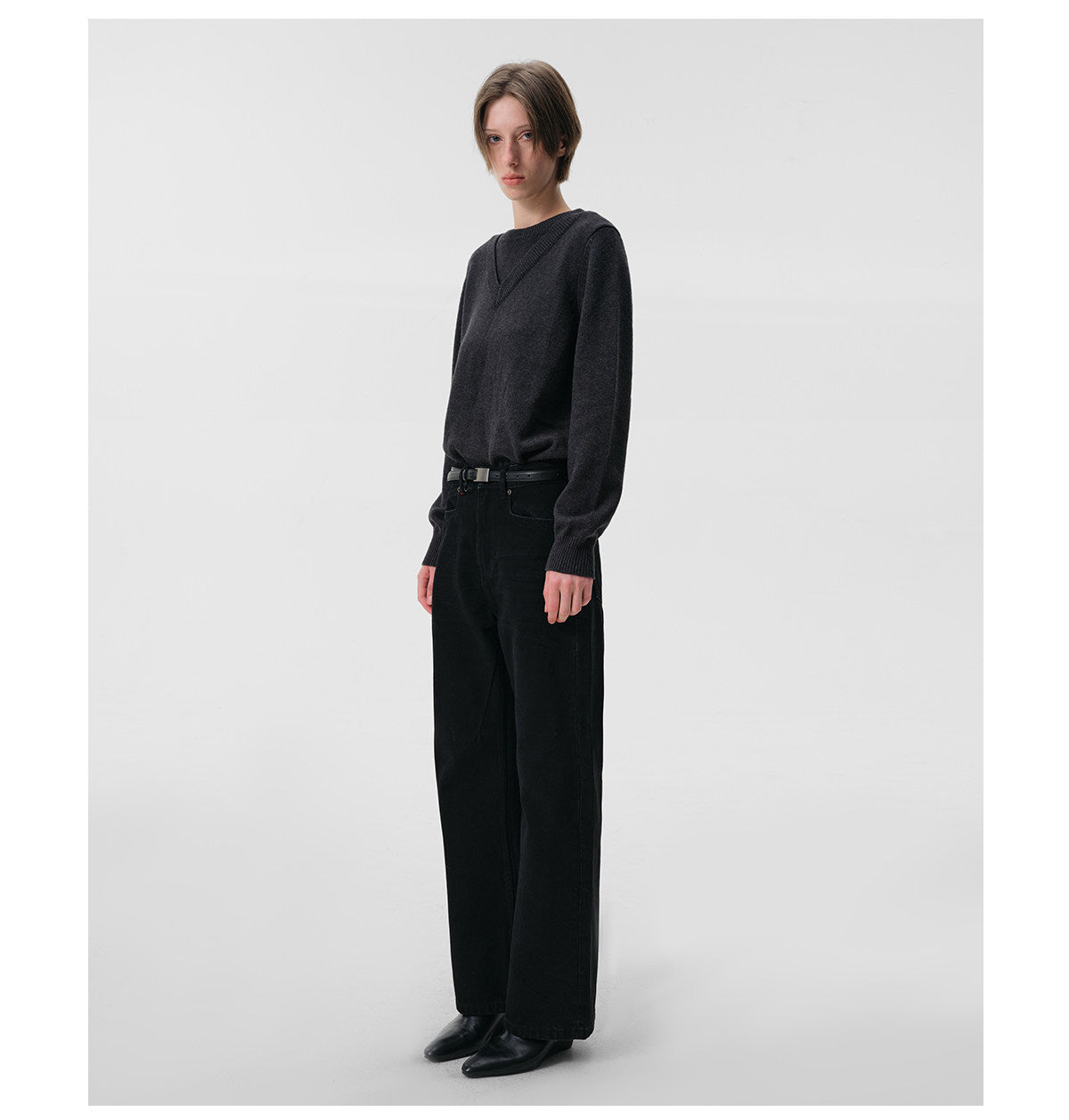 Double-layer slimfit knit