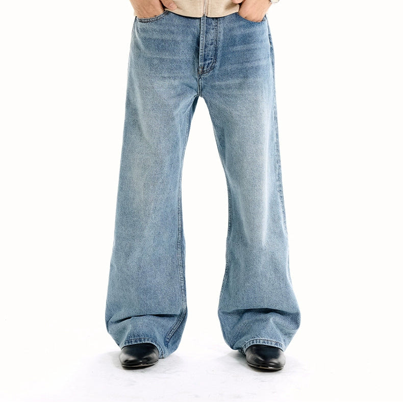 Washed Loose Bootcut Jeans