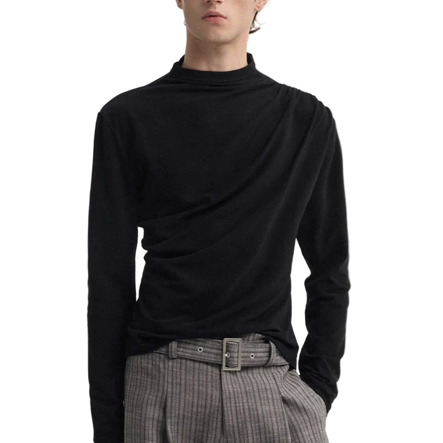 Ripple Pleated Long Sleeve Shirt