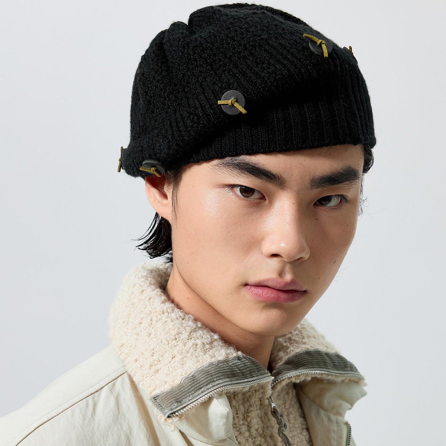 Button knit Cap