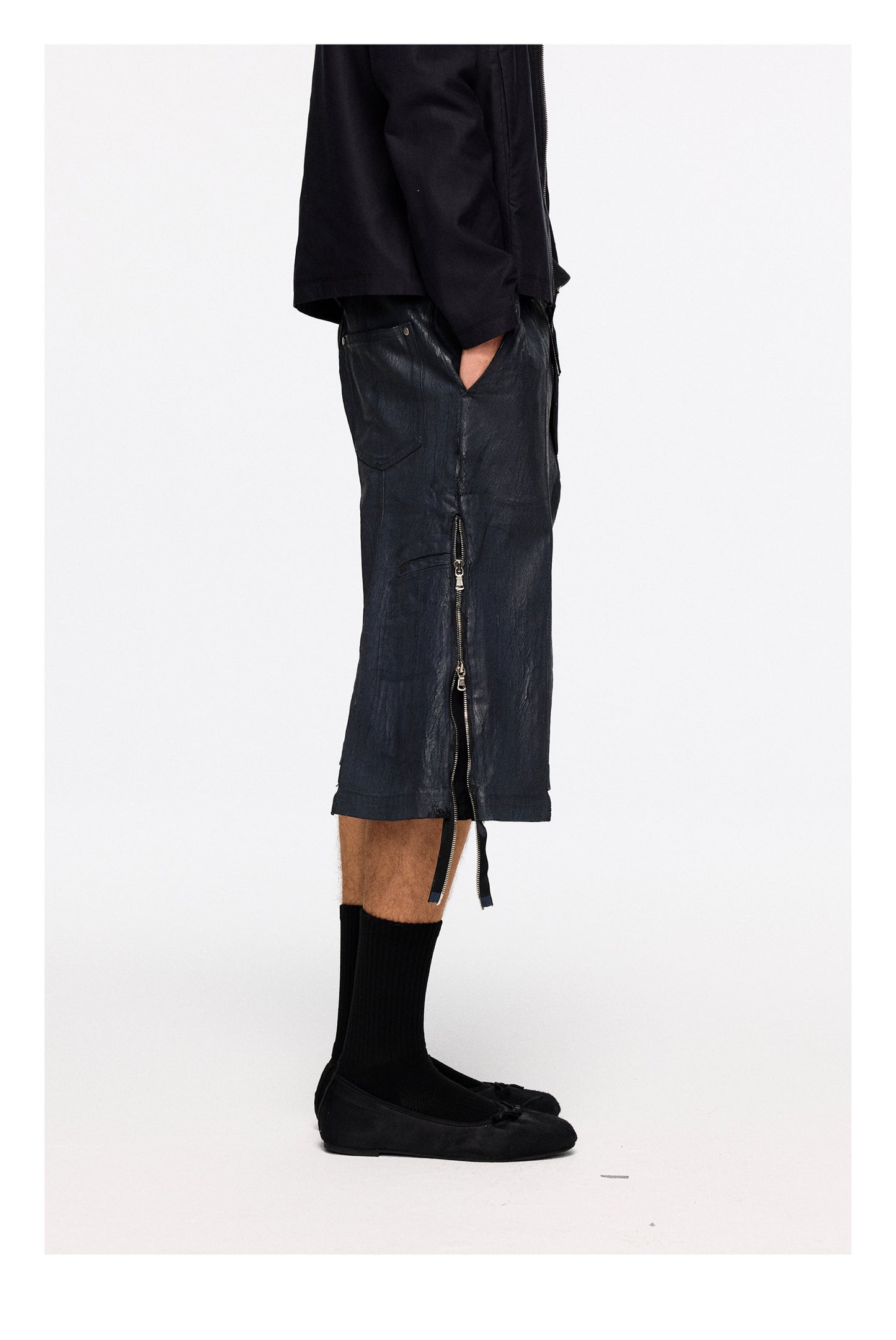 "Gideon" Waxed Capri Pants