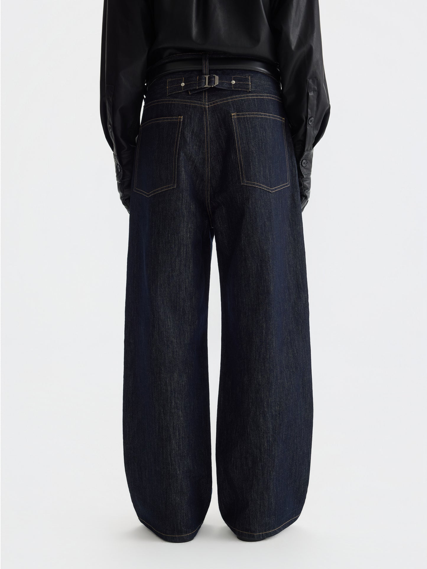 Japanese button-down straight jeans