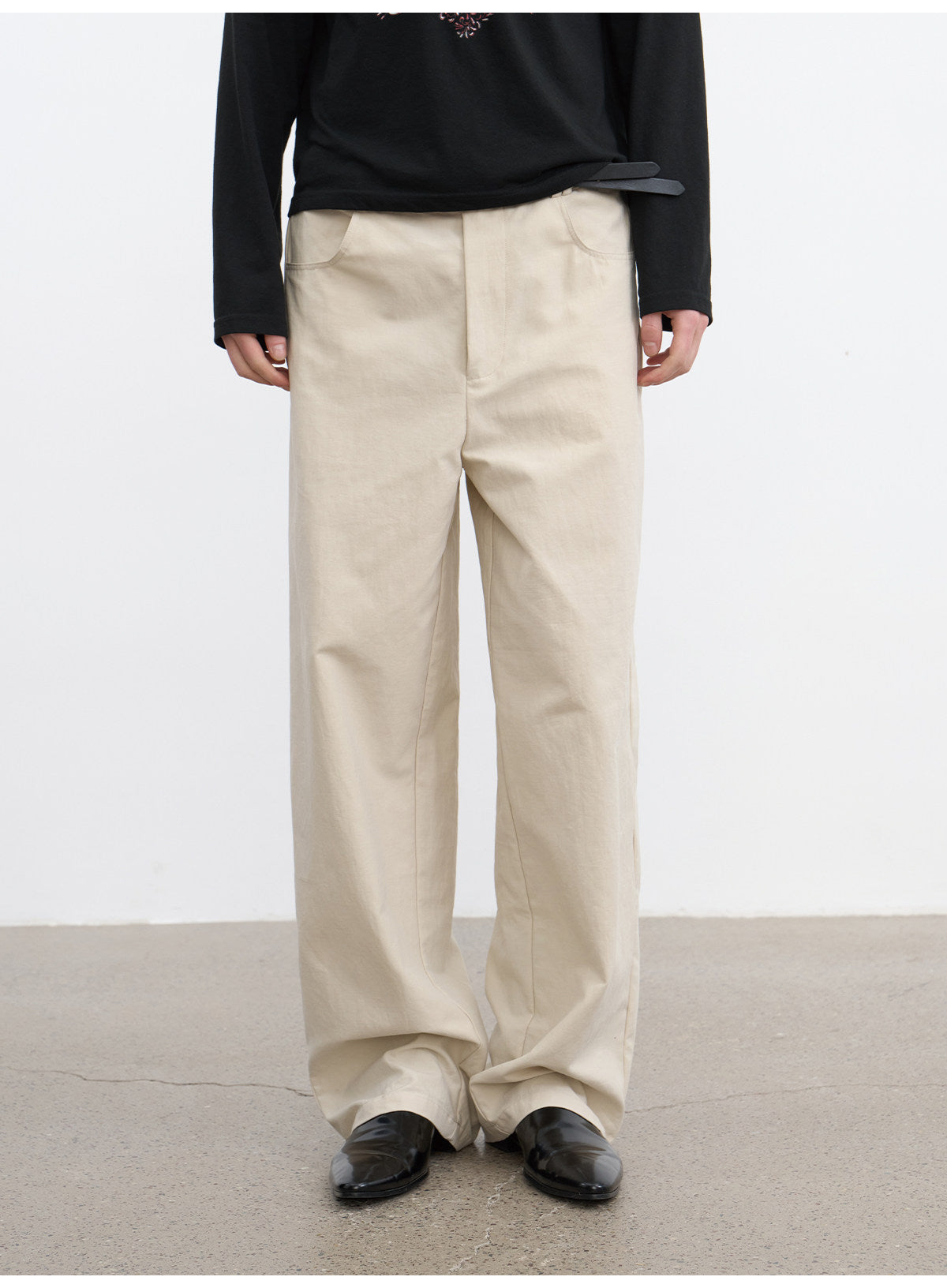 "Straight Ruler" Side Loose Casual Pants