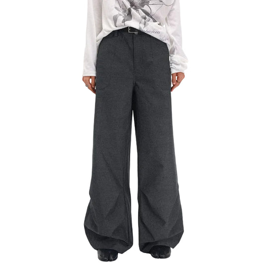 "Grayscale" suit pleated trousers