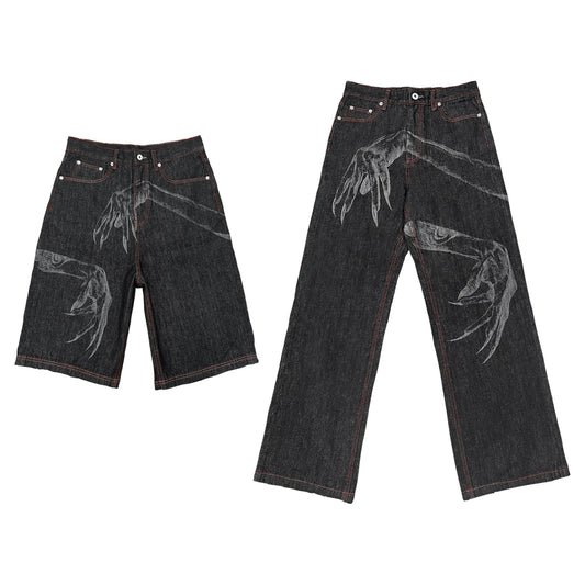 "GHOST HAND" DEVORÉ Straight Denim