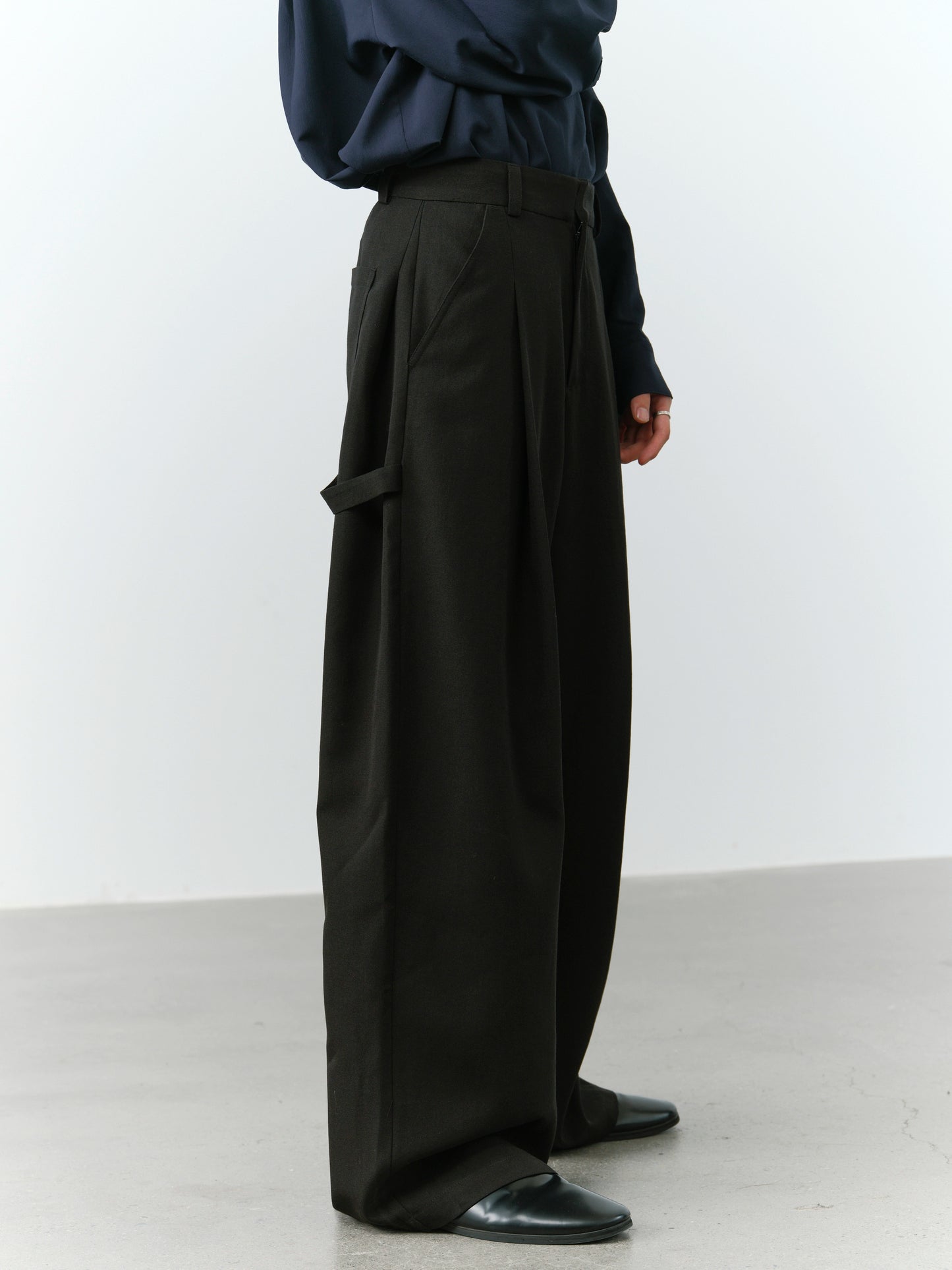 Loose Drape High-rise Trousers