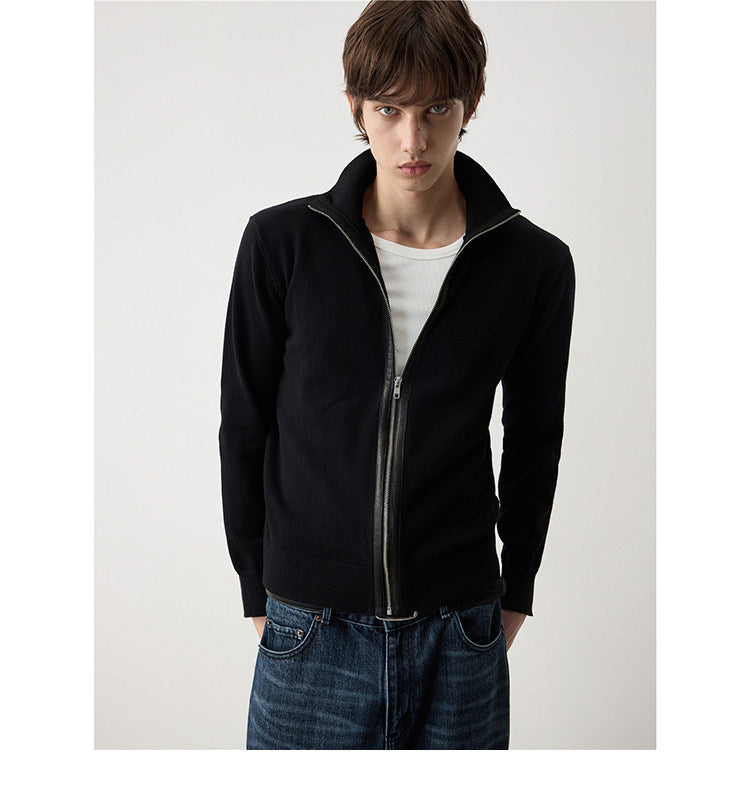 Wool Blend Sheepskin Cardigan