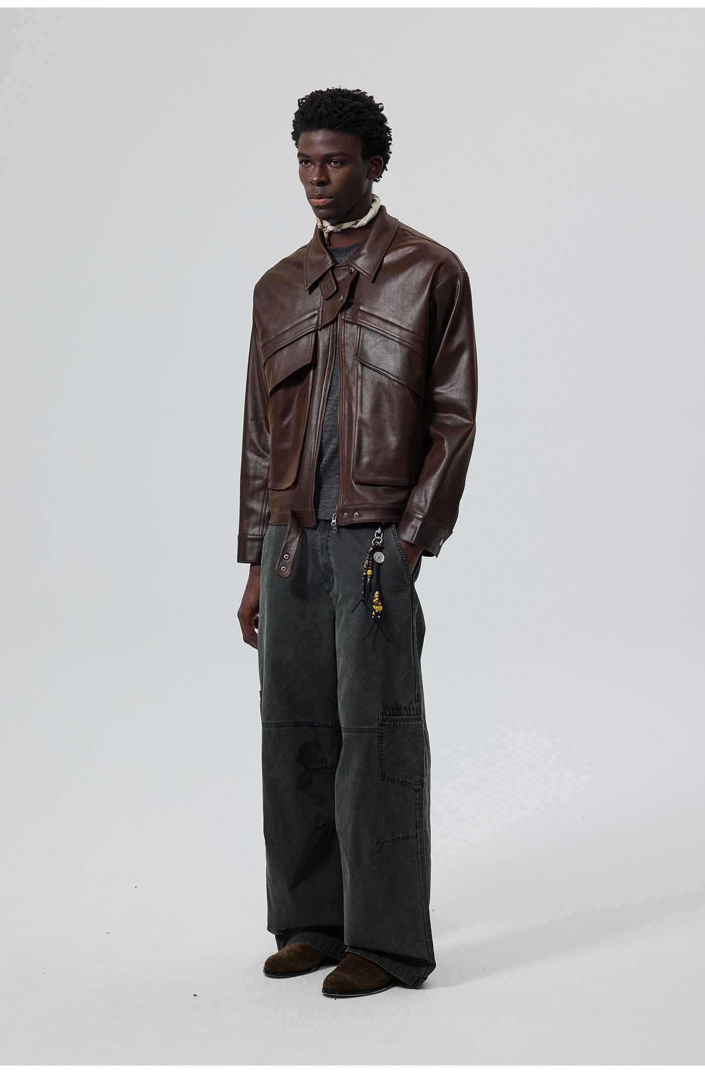 Heavy Texture Matte Gloss PU Leather Jacket