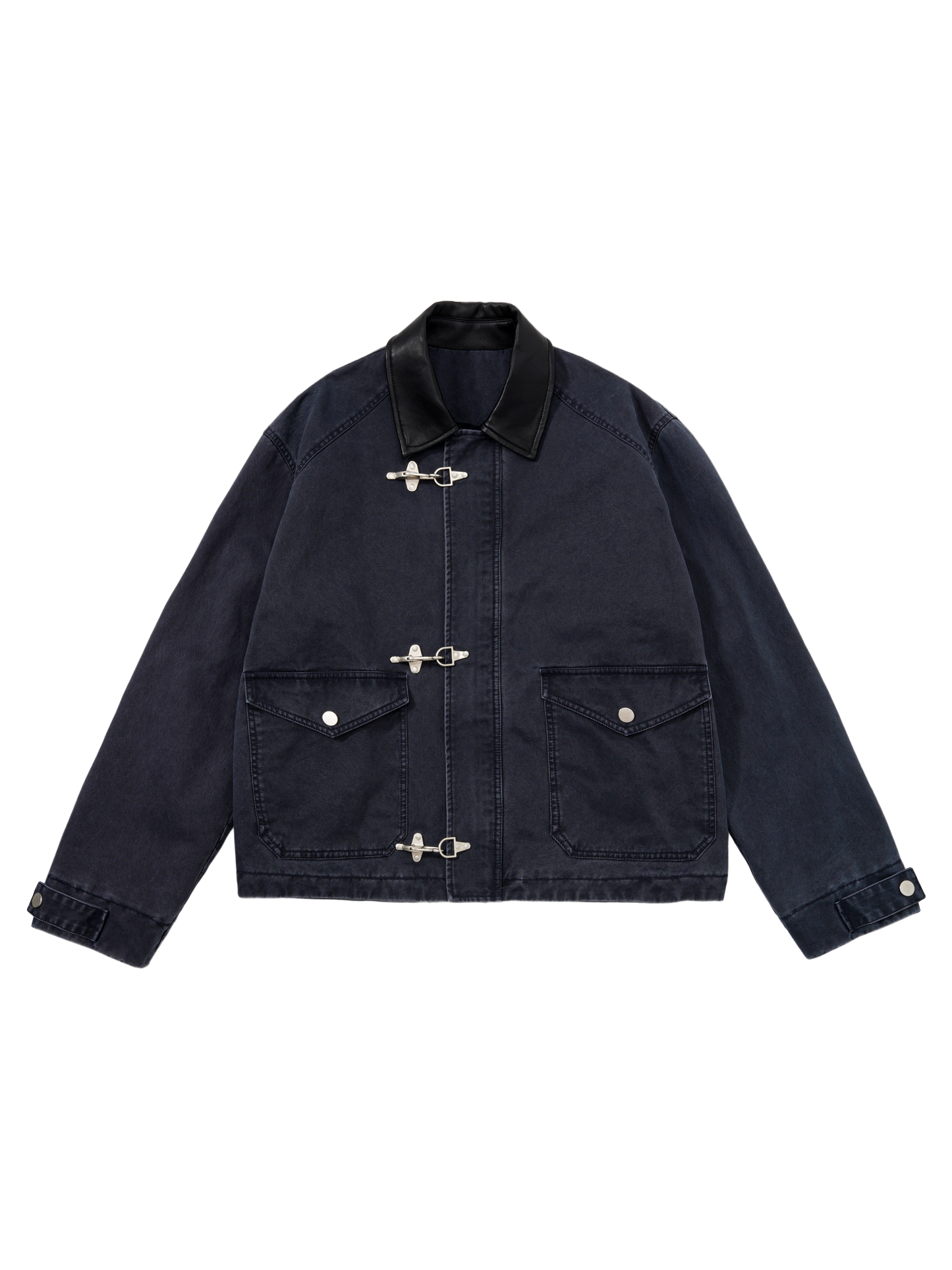 Distressed Buckle Cargo Jacket