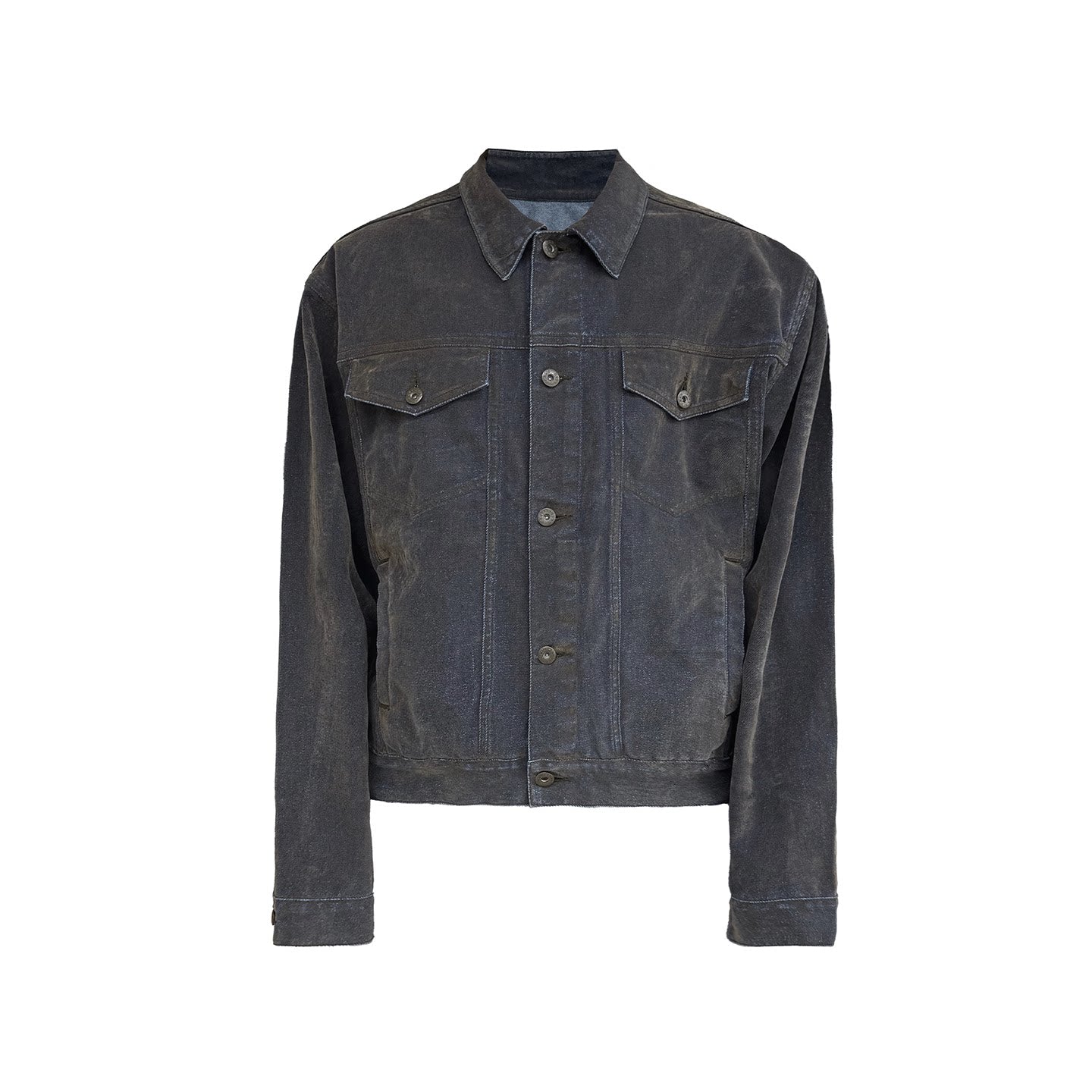 Mud velvet washed distressed denim jacket