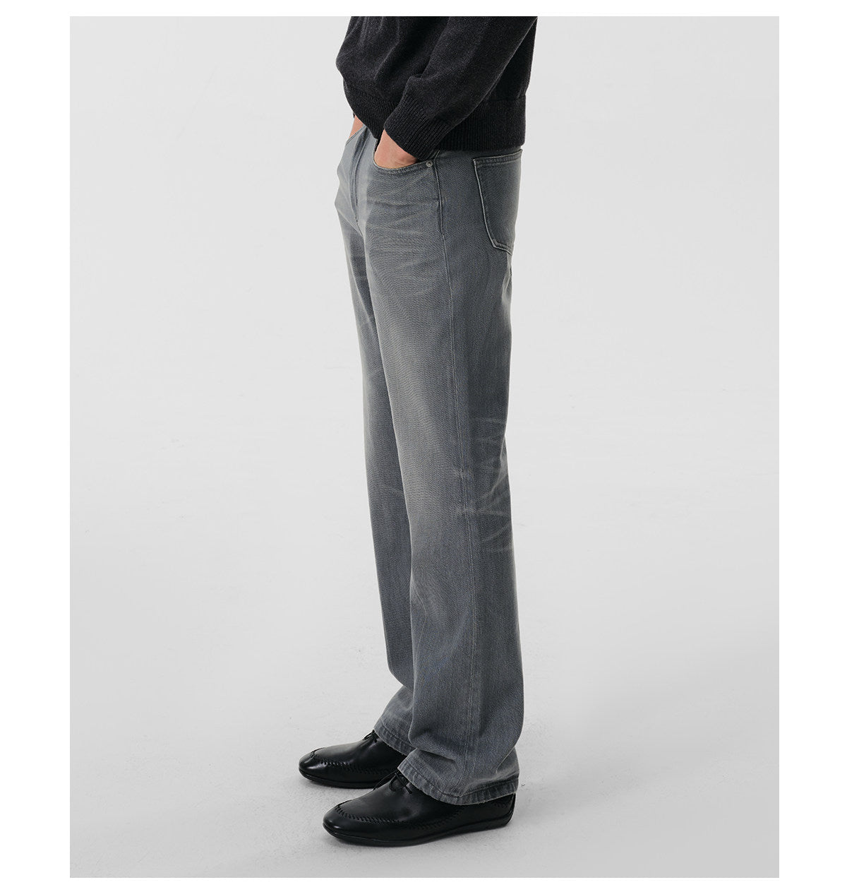 Cold water washed slimfit classic denim pants