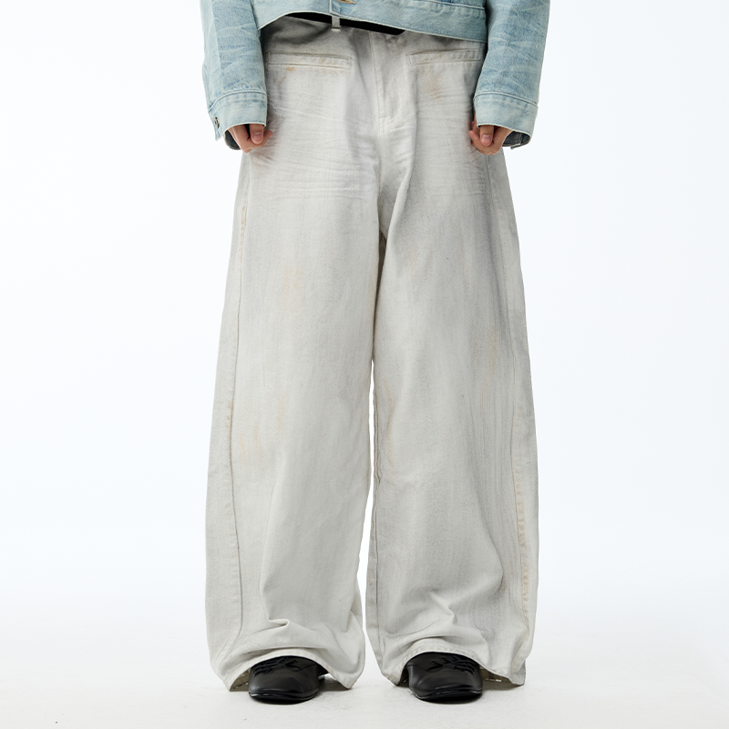 Stained White Cattle Jeans