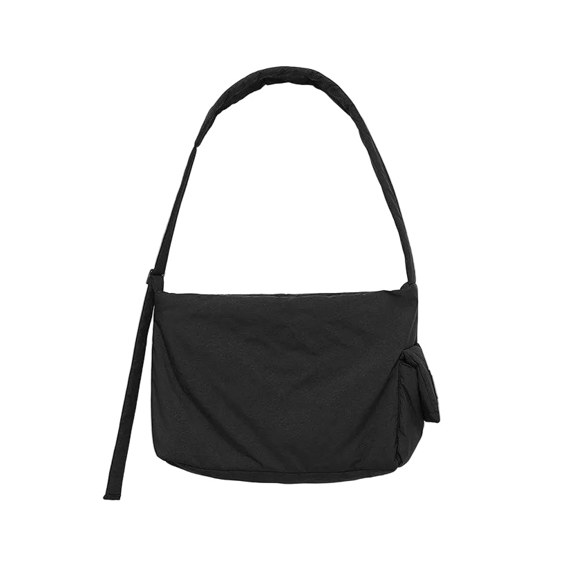 Metal Plate Quilted Shoulder Bag