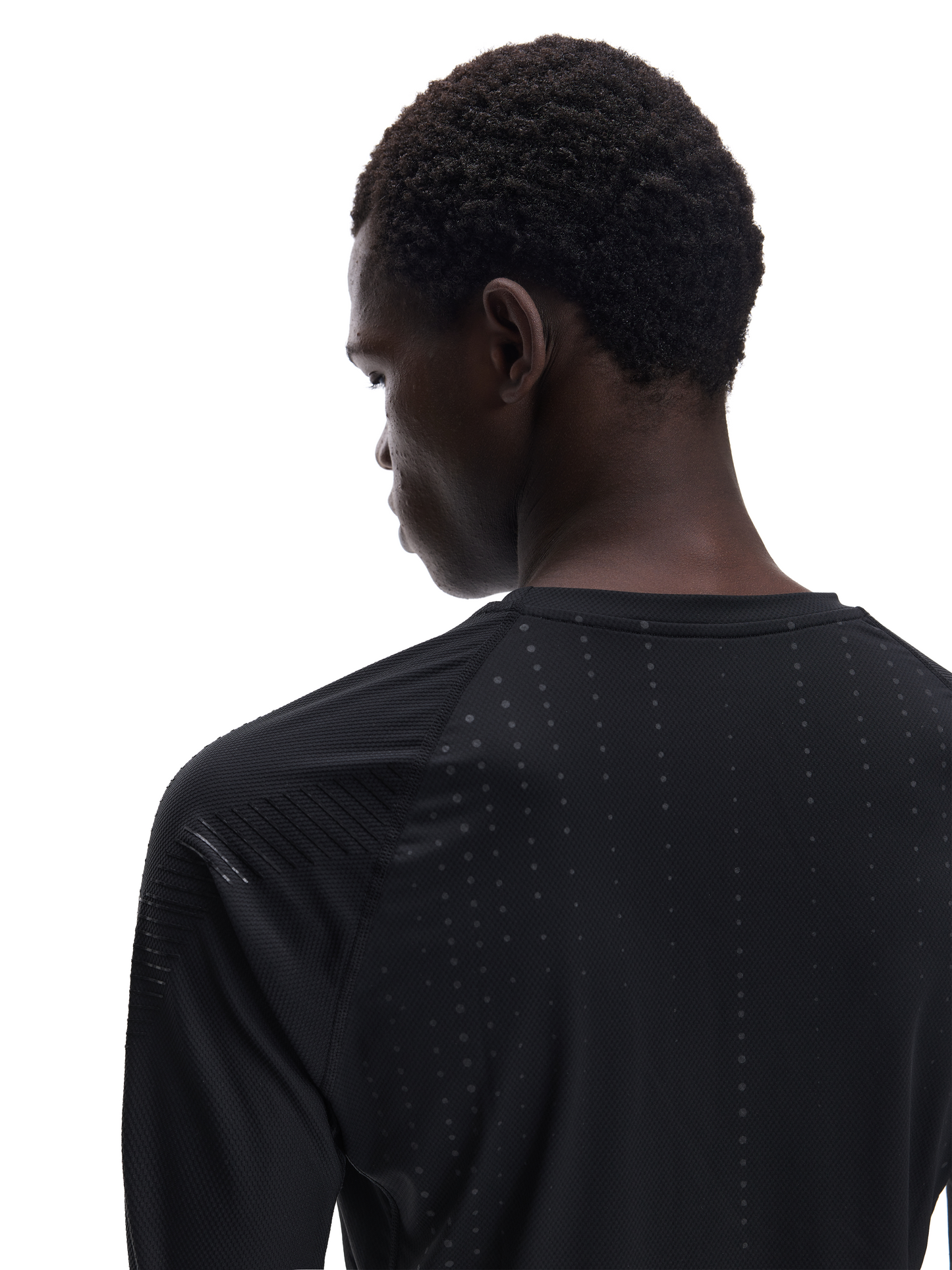 Dot print ftted long-sleeve