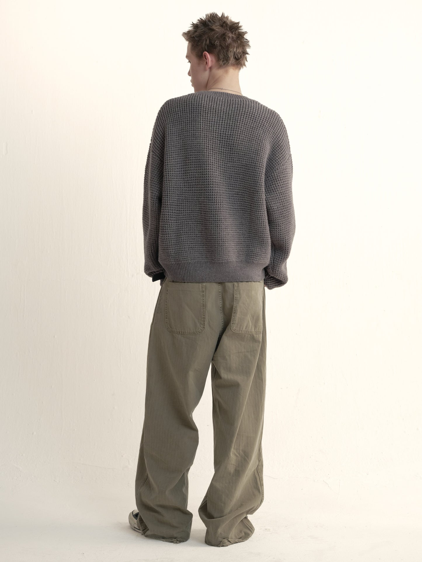 POP CRIMES Wool chunky waffle sweater