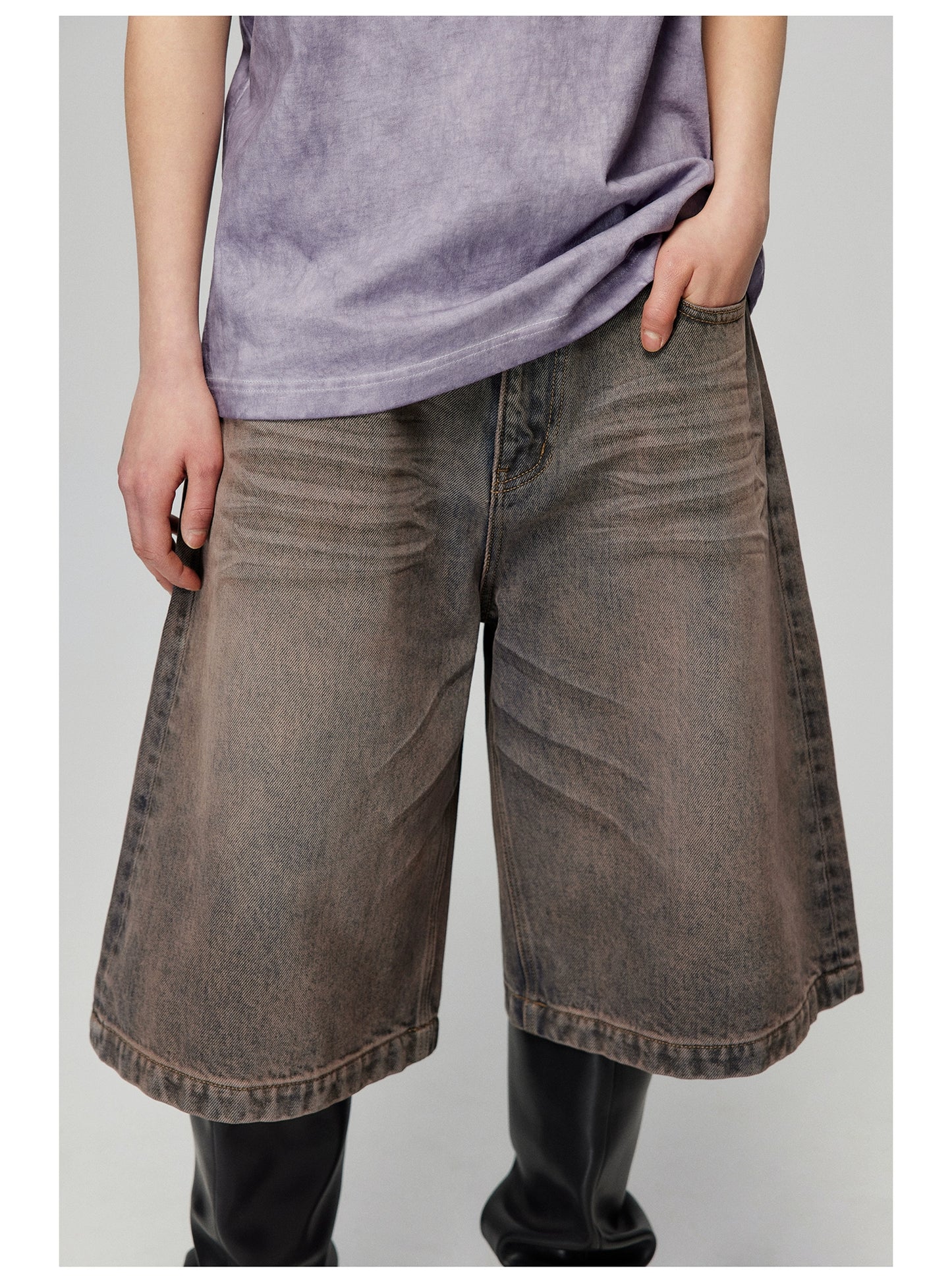 Vintage distressed denim shorts