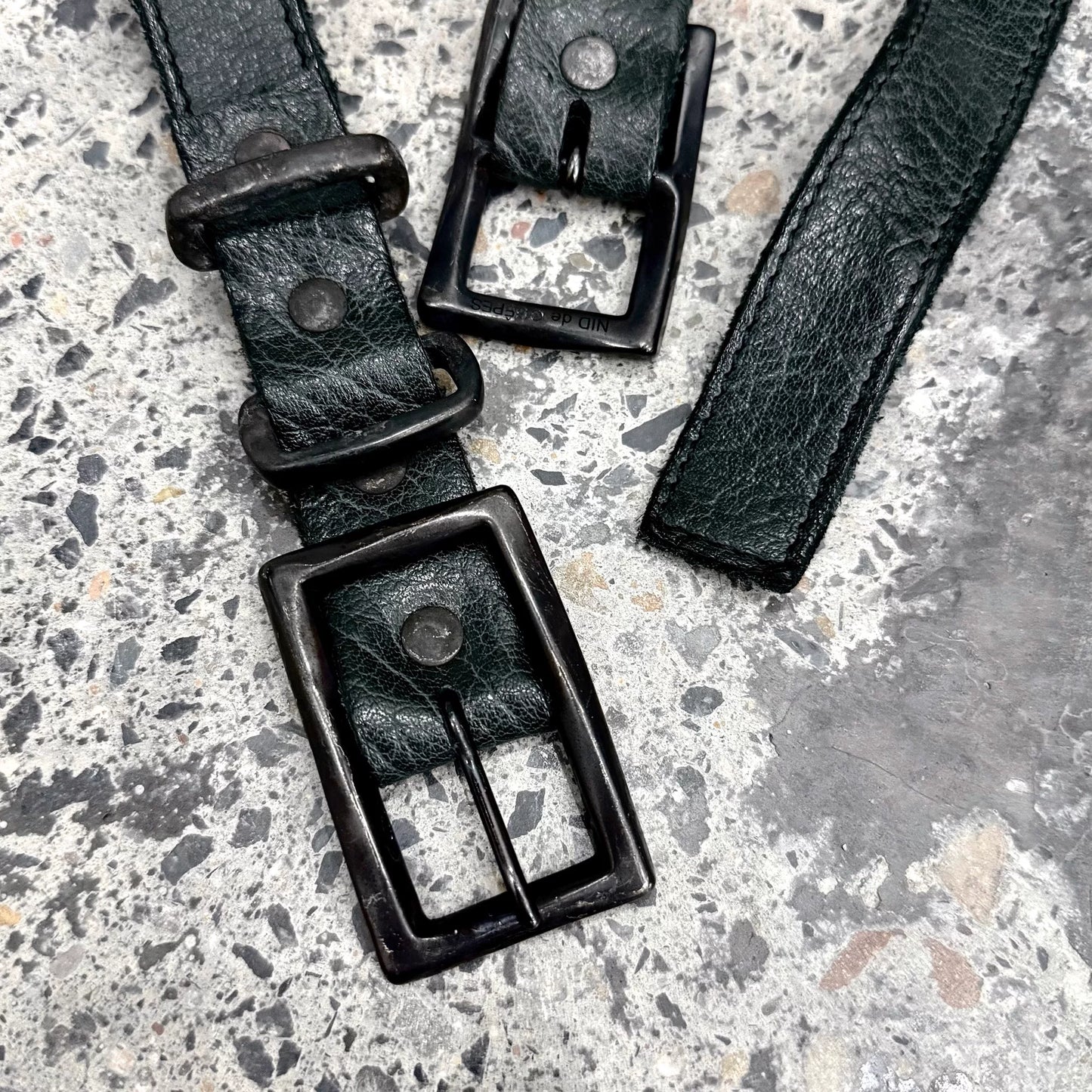 niddeguepes Vintage distressed copper buckle belt