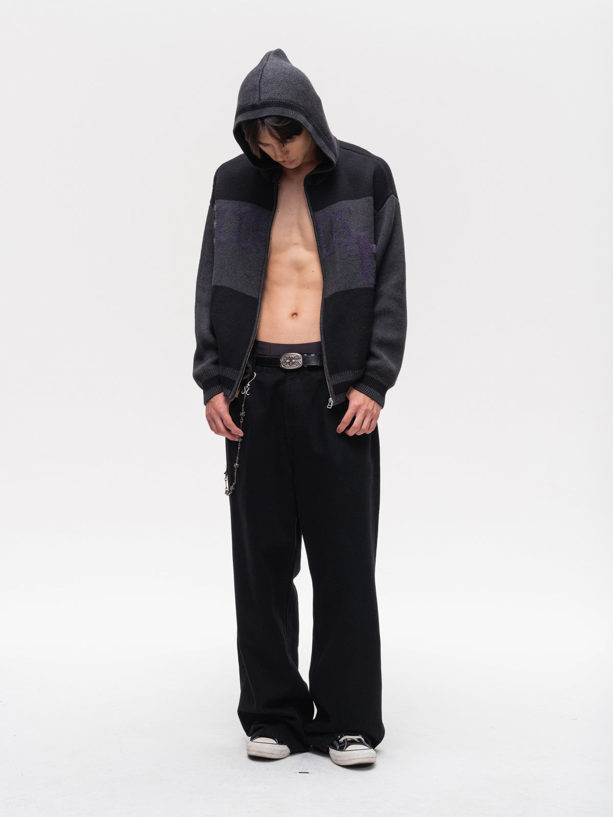 Signal wool knit hoodie