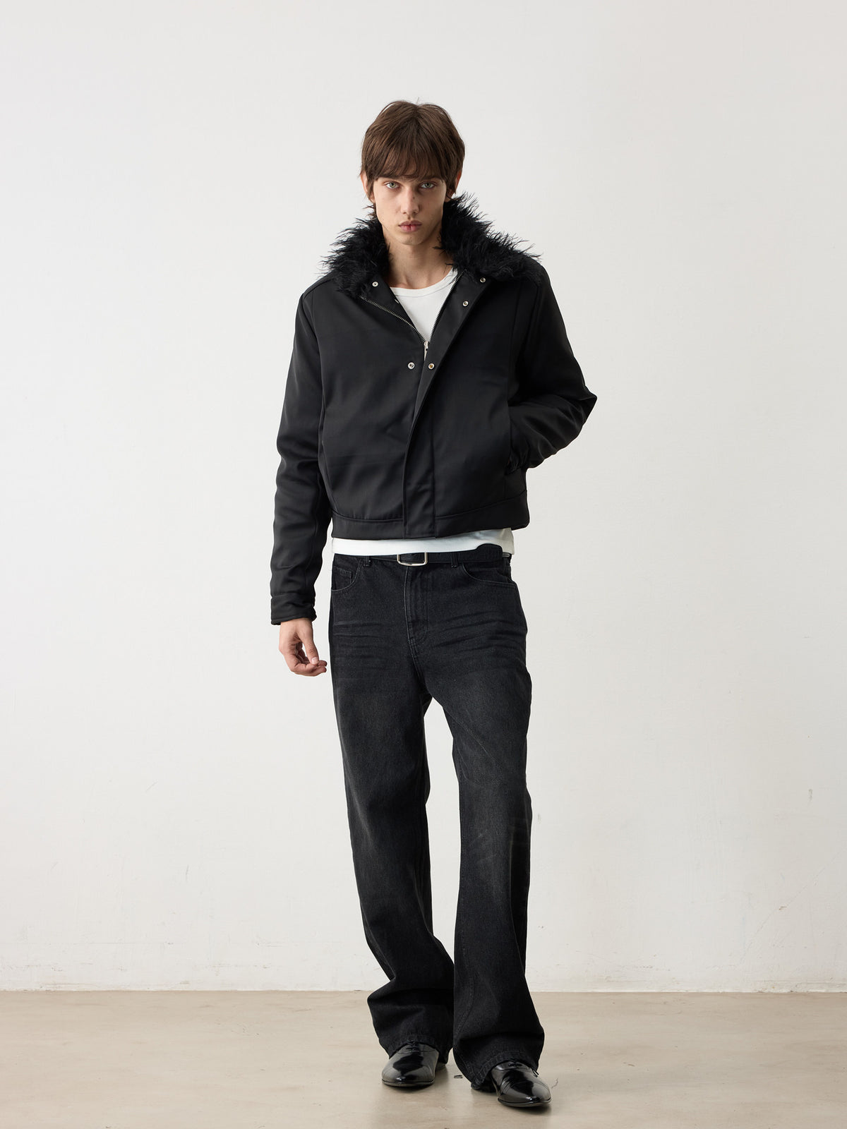Wool Collar Slim Fit Jacket