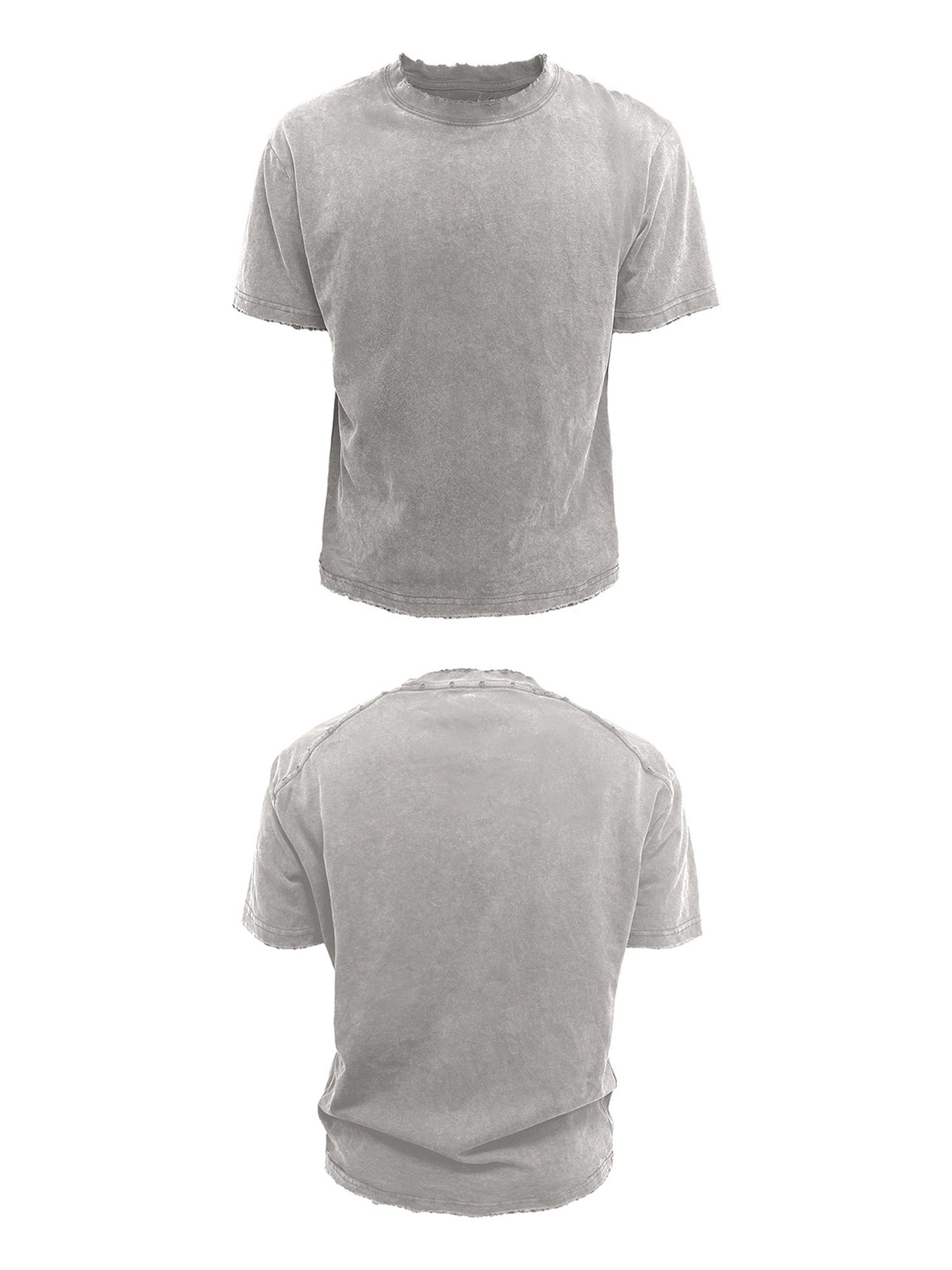 Washed destruction Short Sleeve T-shirt