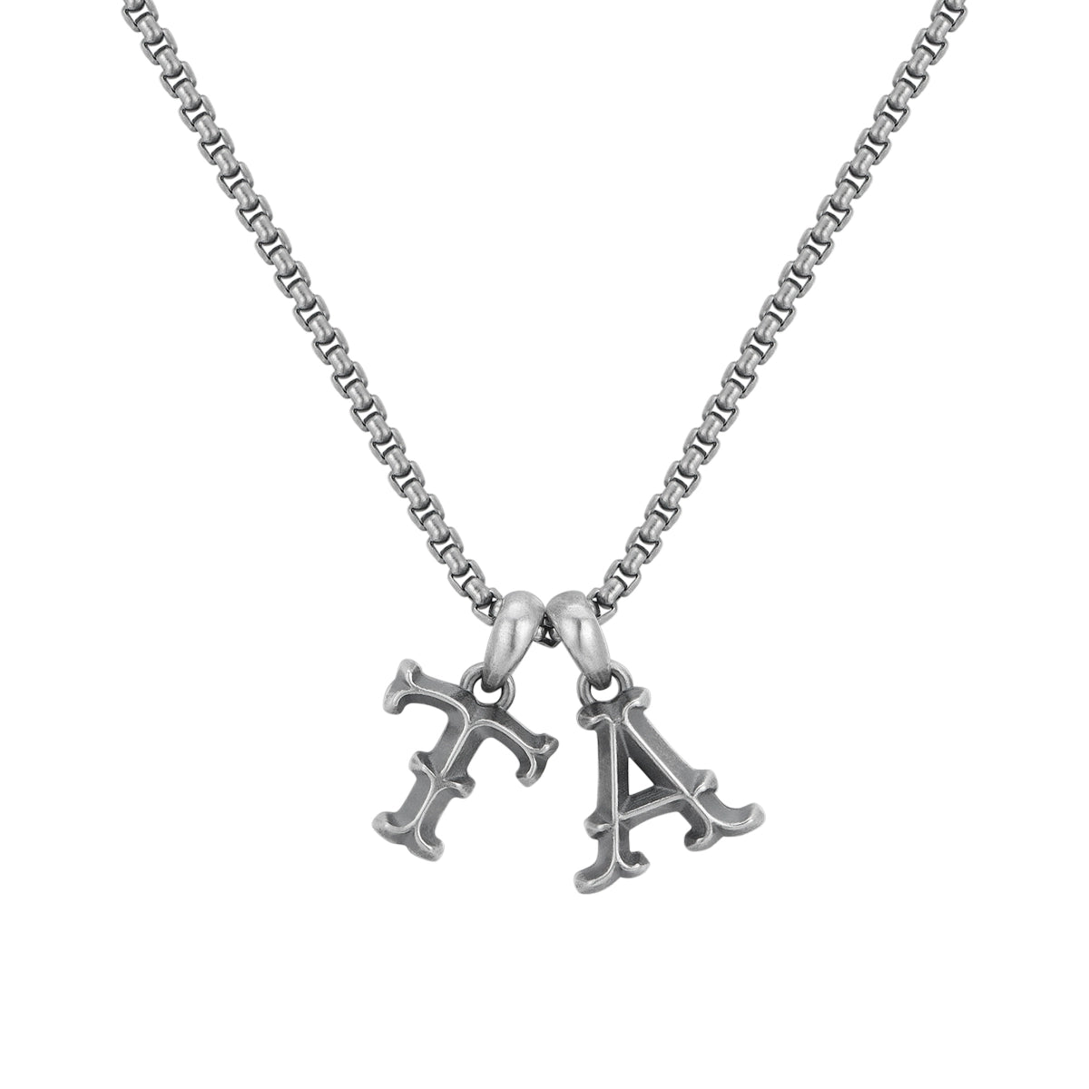 925 Silver Vintage Letter Pendant Necklace