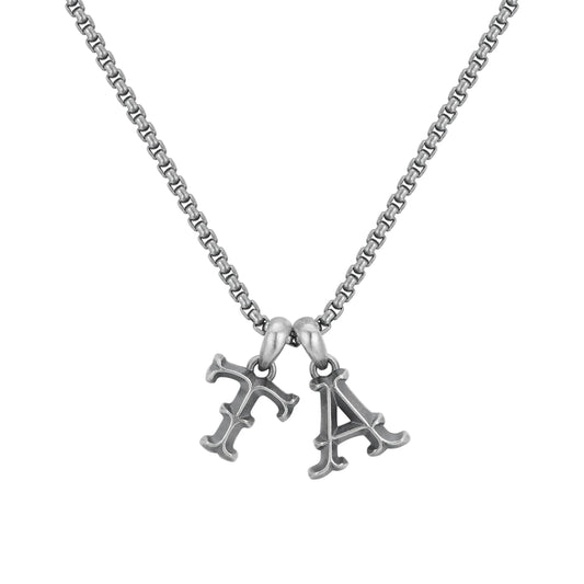925 Silver Vintage Letter Pendant Necklace