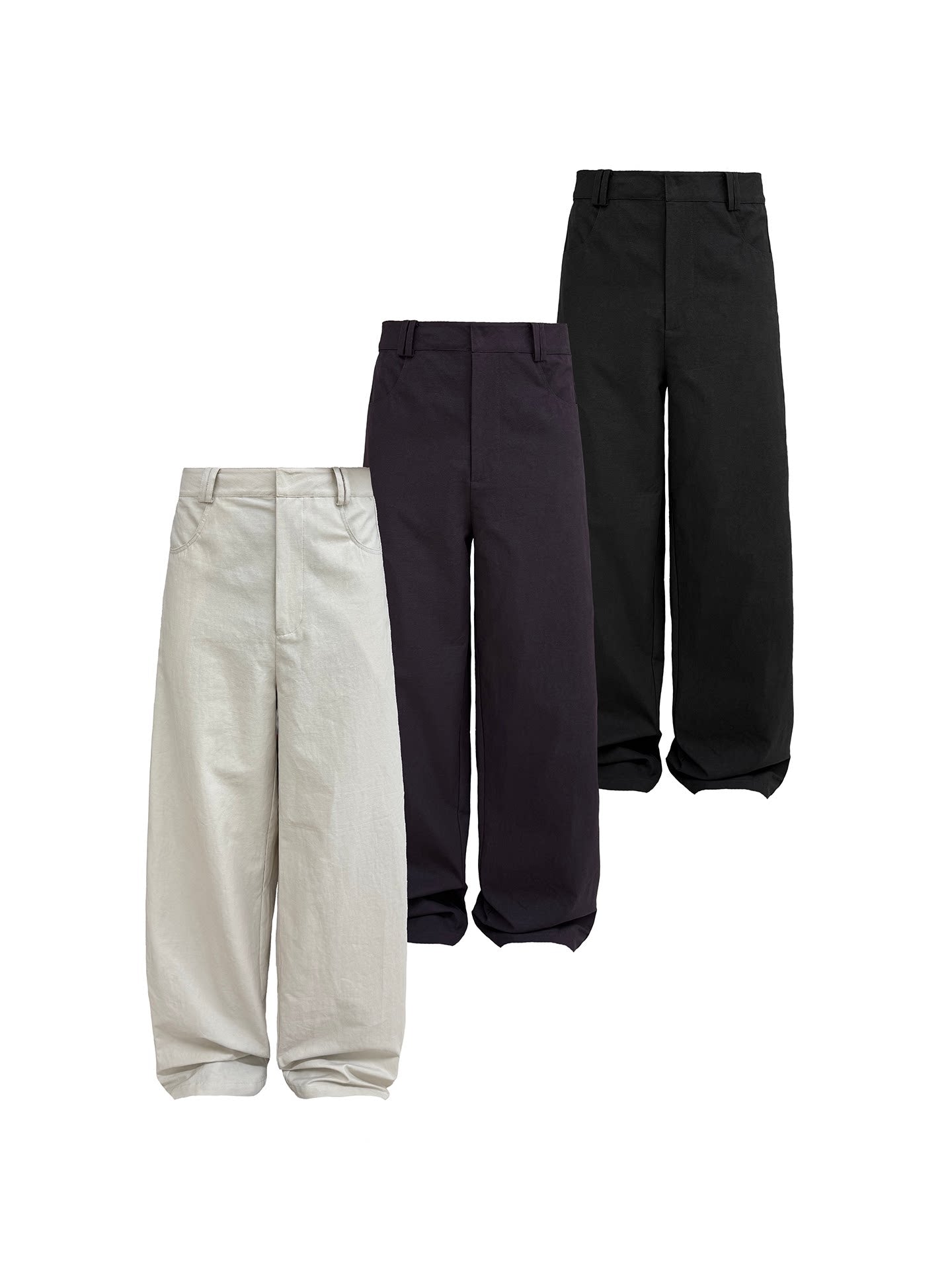 "Straight Ruler" Side Loose Casual Pants
