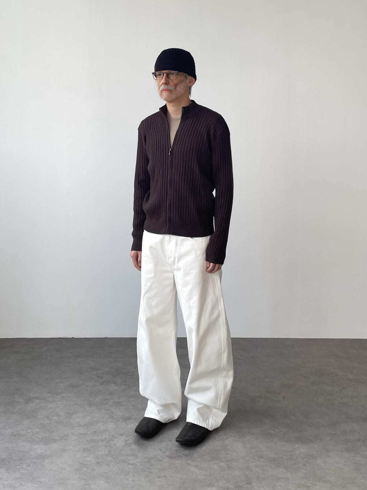 Versatile cashmere blend zipper cardigan