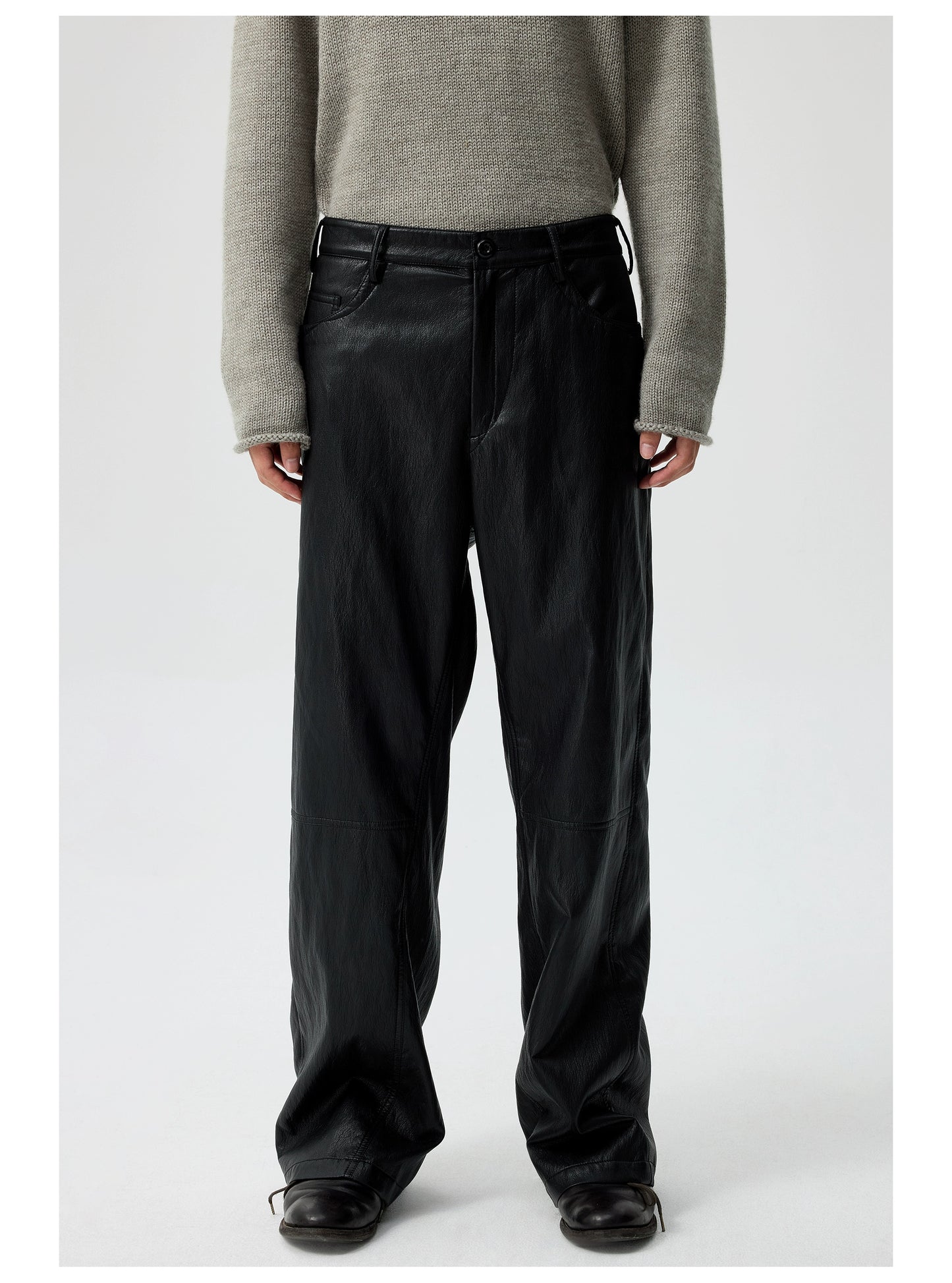 Straight Wire Leather Pants