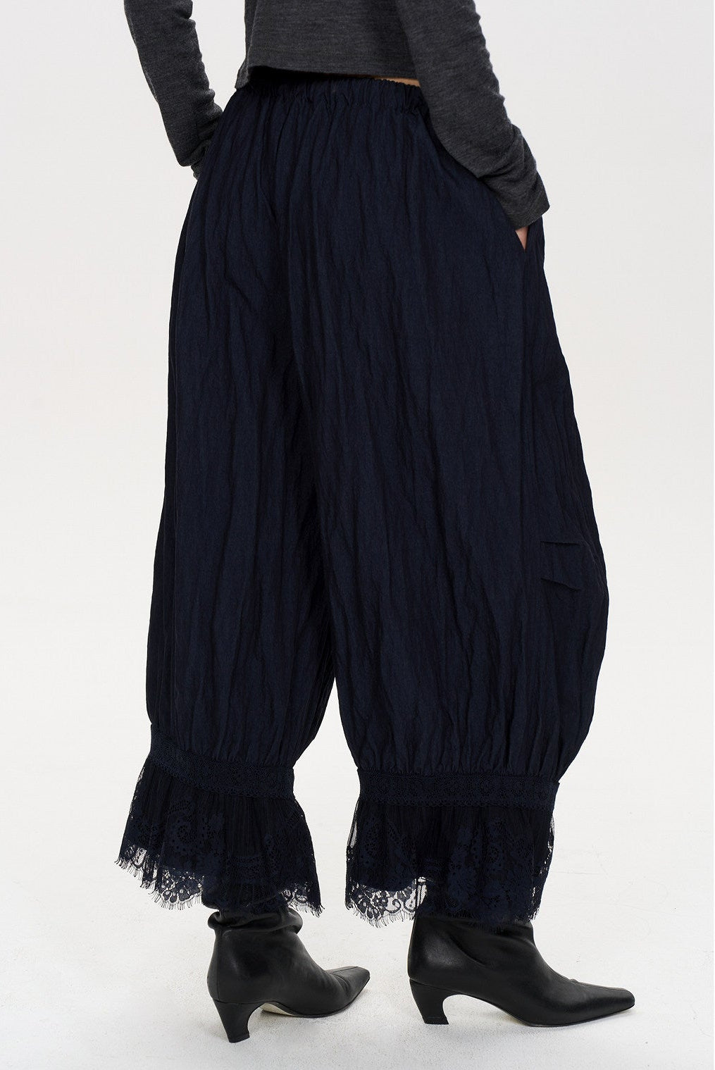 Beware Lace paneled cropped balloon pants