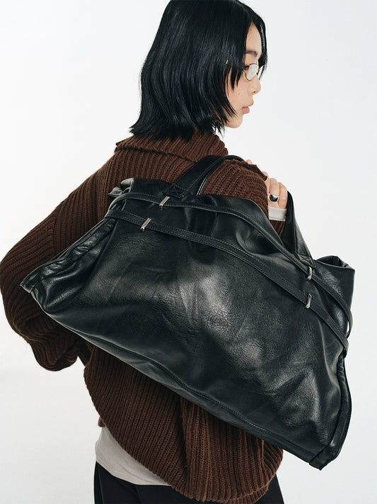 LIMPIDOCULUS TEXTURED PU LEATHER SHOULDER BAG