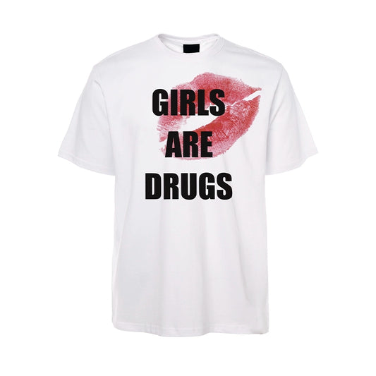 LIP PRINT GIRLS ARE DRUGS SHORT SLEEVES T-shirts