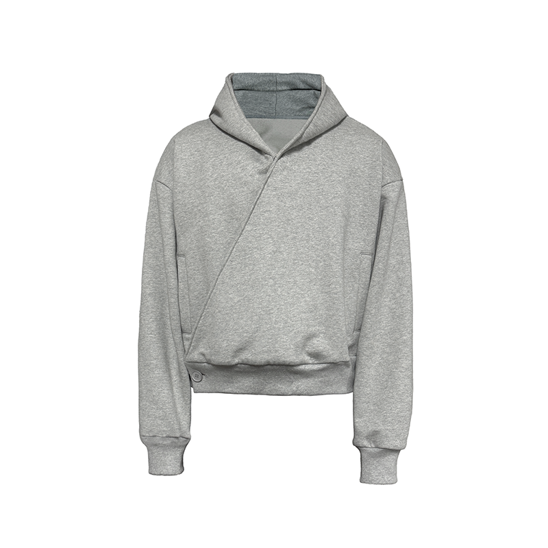 Cross-Collared Hoodie