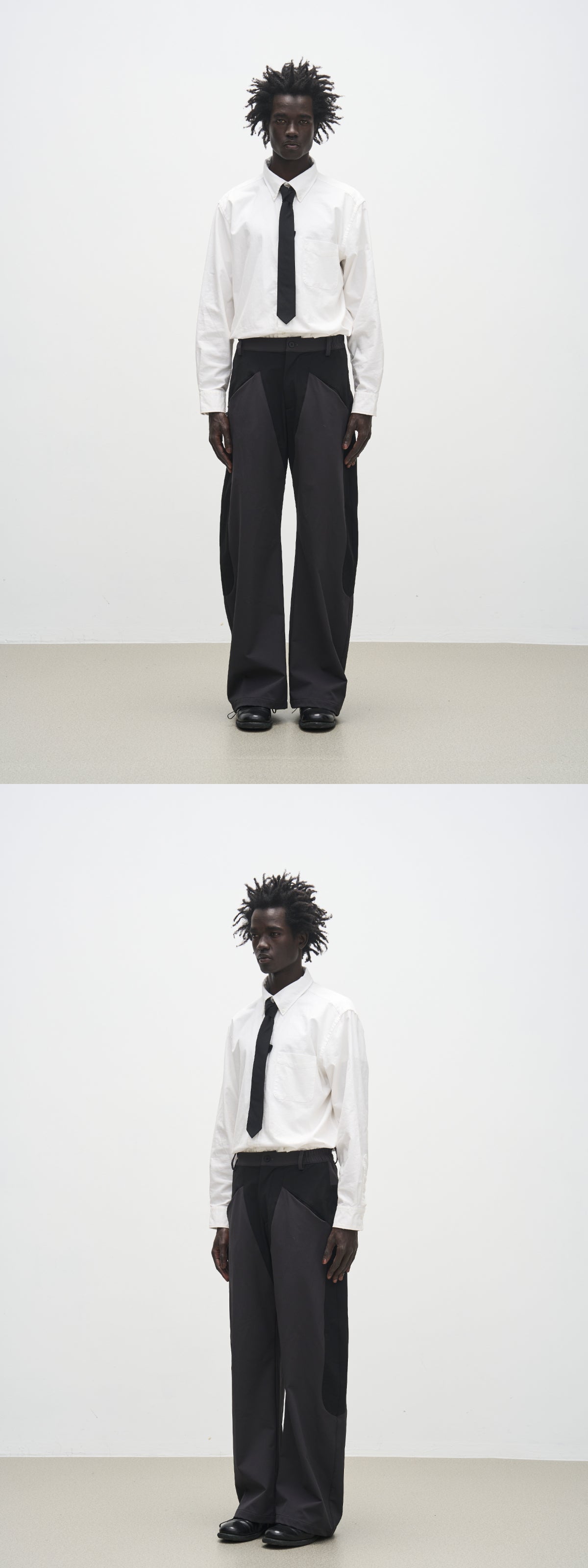 'Triangle' panel loose straight-leg softshell casual trousers
