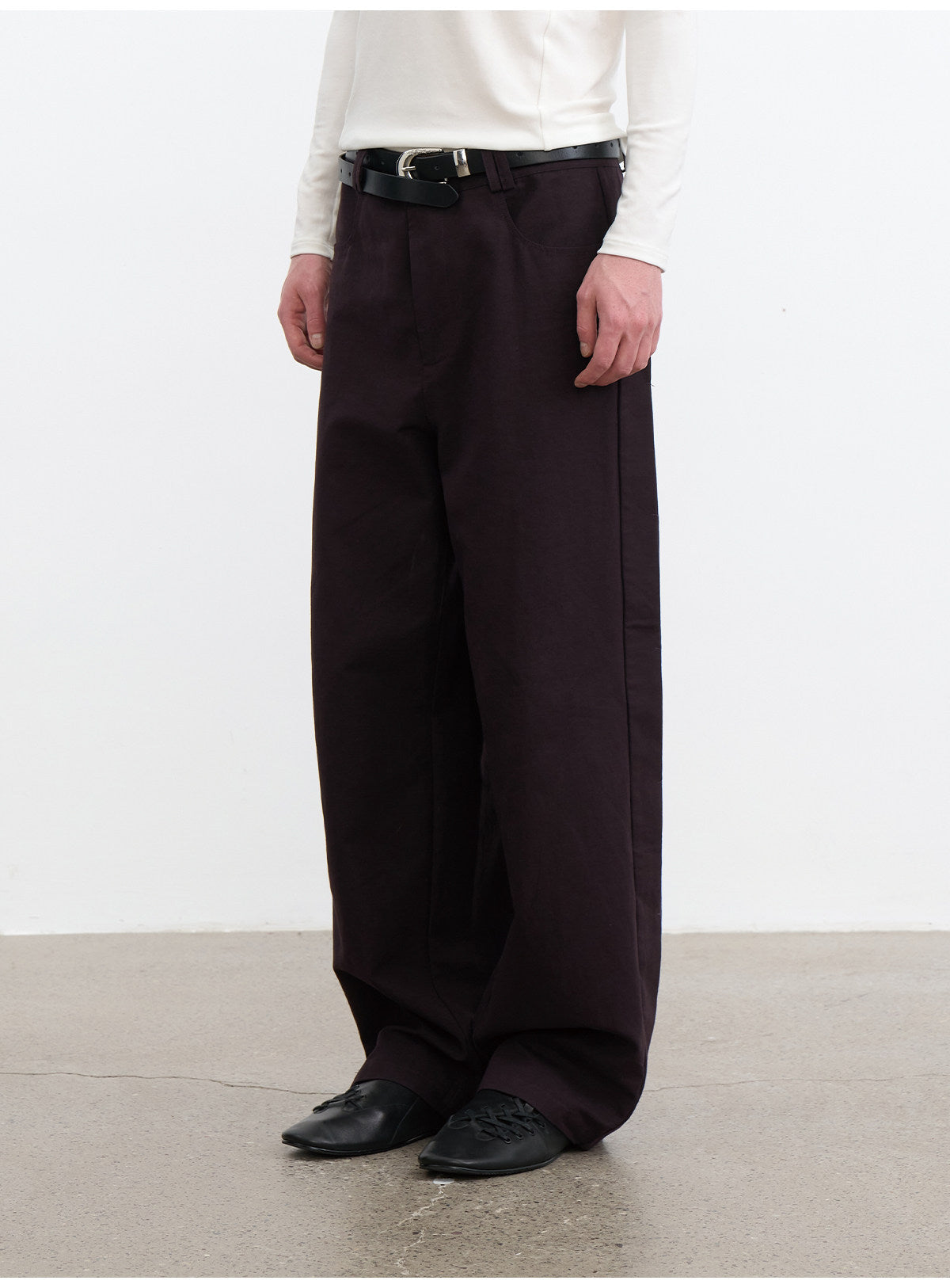 "Straight Ruler" Side Loose Casual Pants