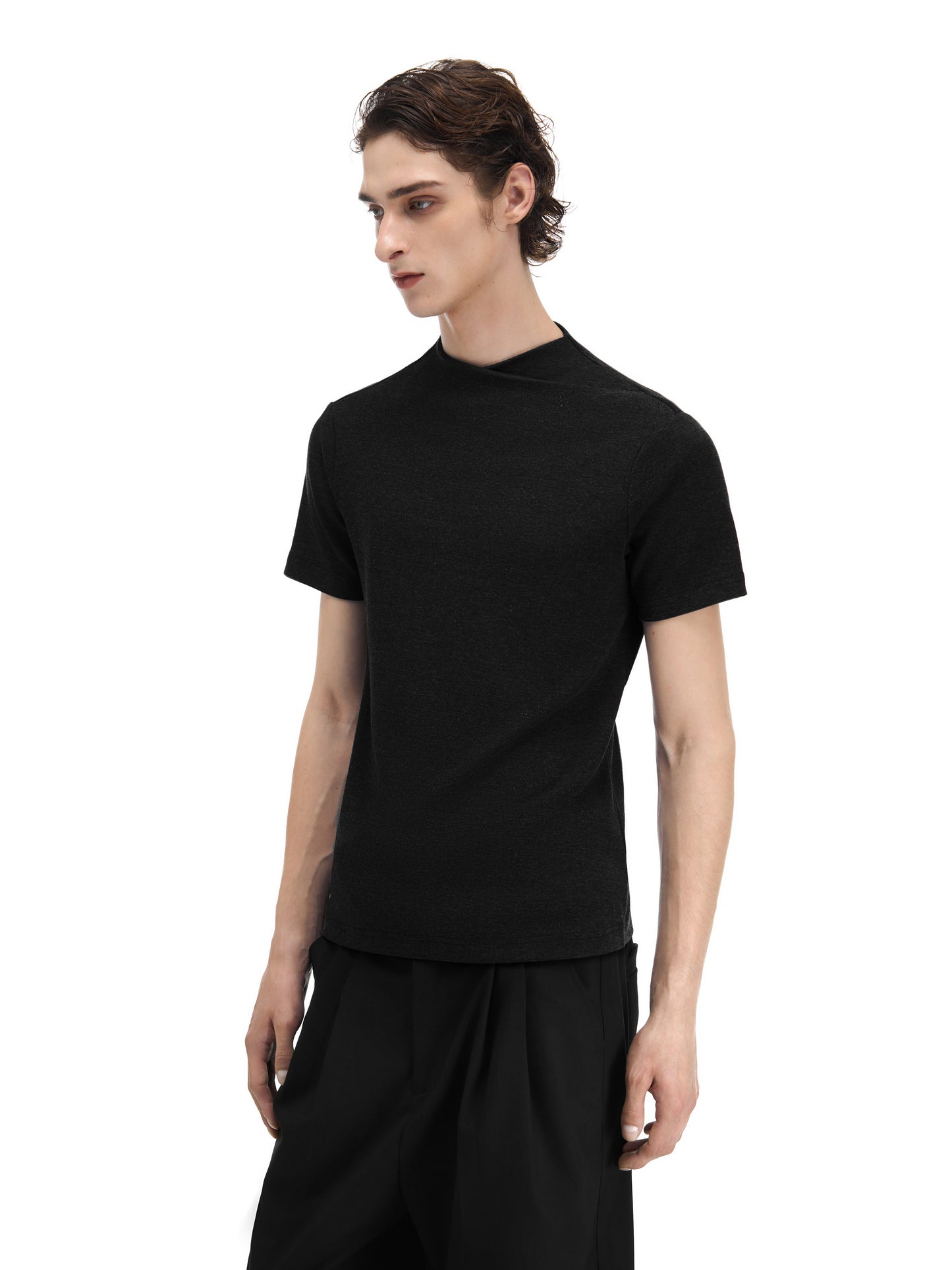 Jump neck knit T-shirt