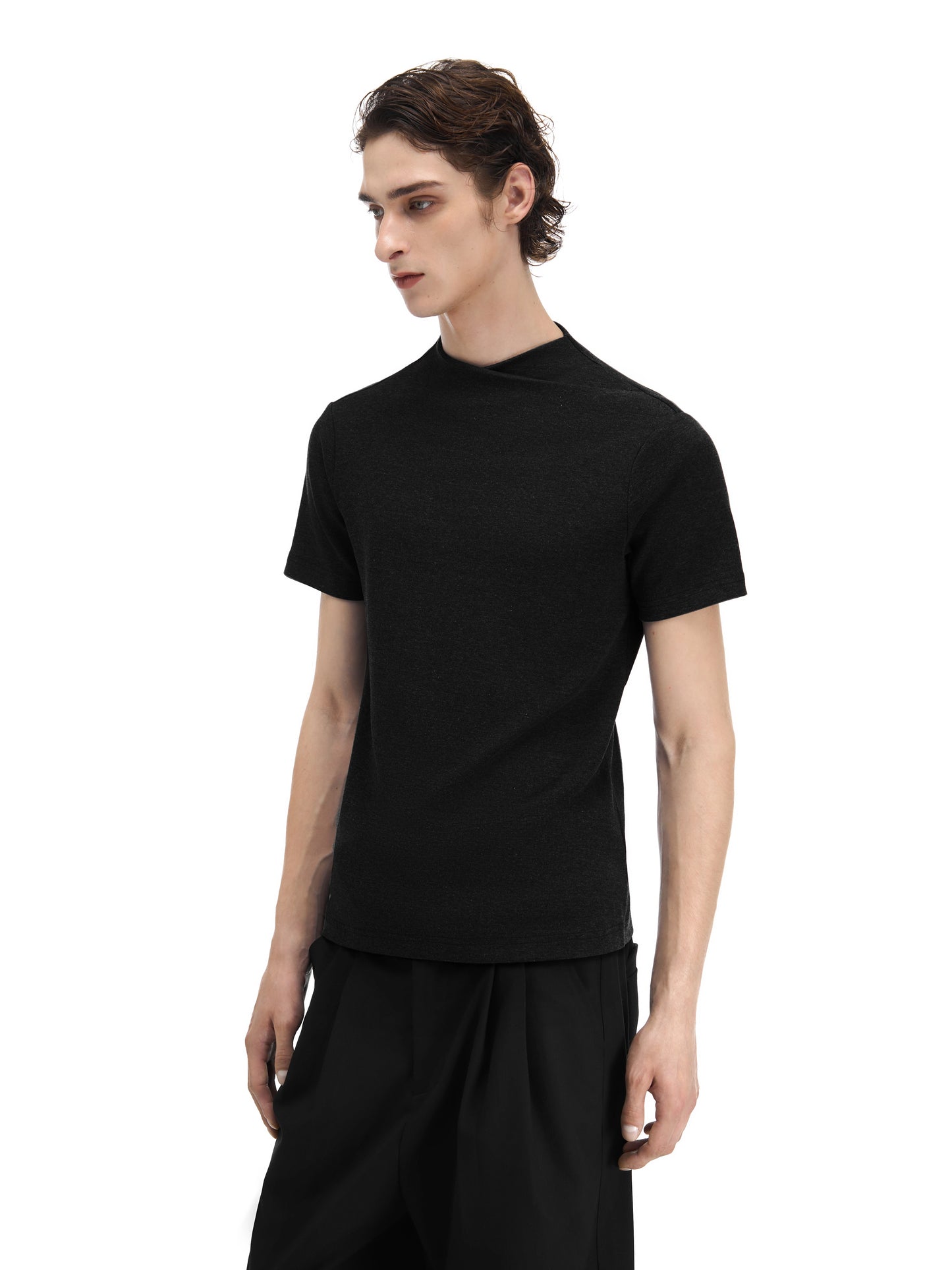 Jump neck knit T-shirt