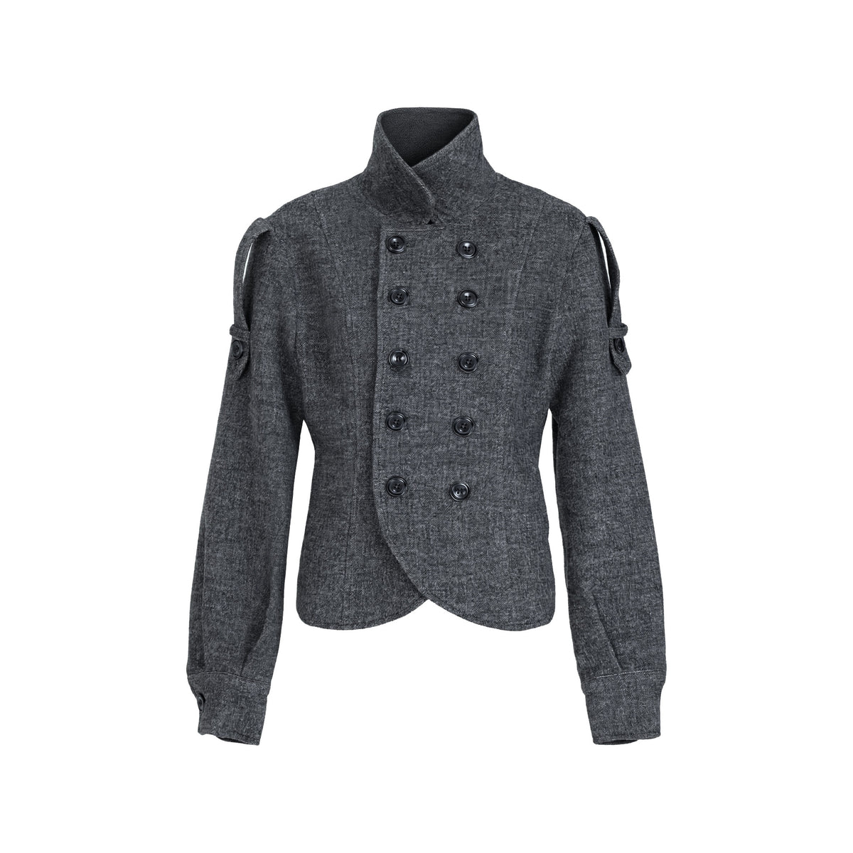 Double-Breasted Short Wool Jacket