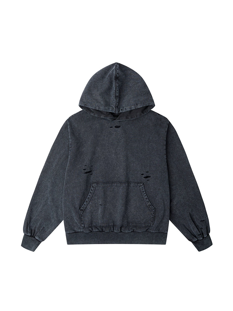 Vintage Wash Distressed Hoodie