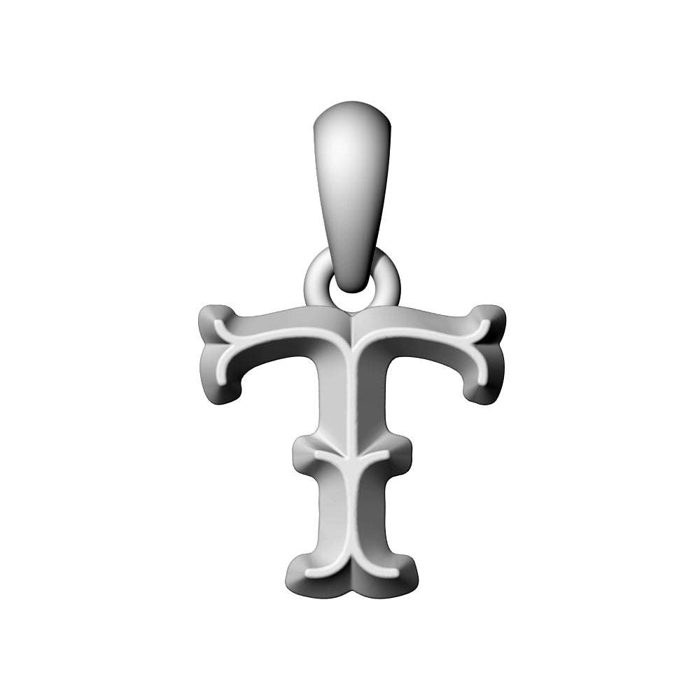 925 Silver Vintage Letter Pendant Necklace