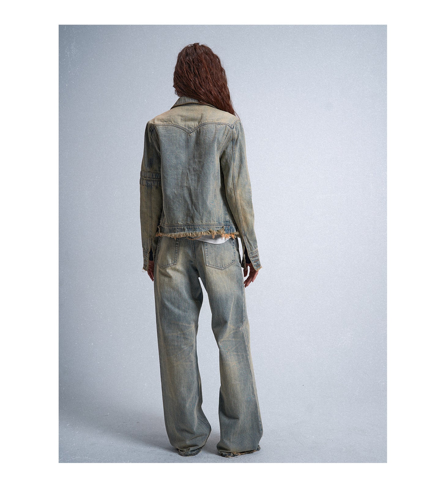 Ice Blue Mud Dyeing Straight Jeans