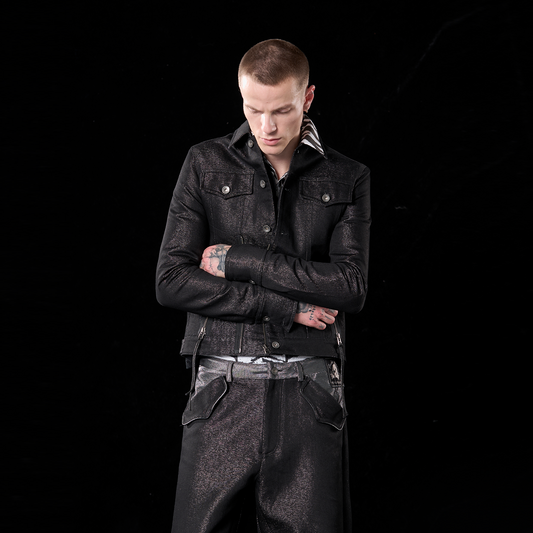 silver weave denim jacket
