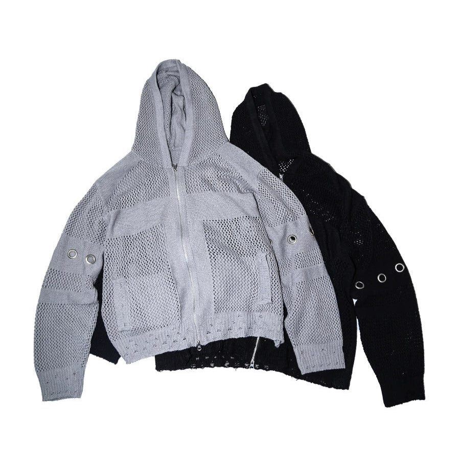 Cut-out Texture Hoodie