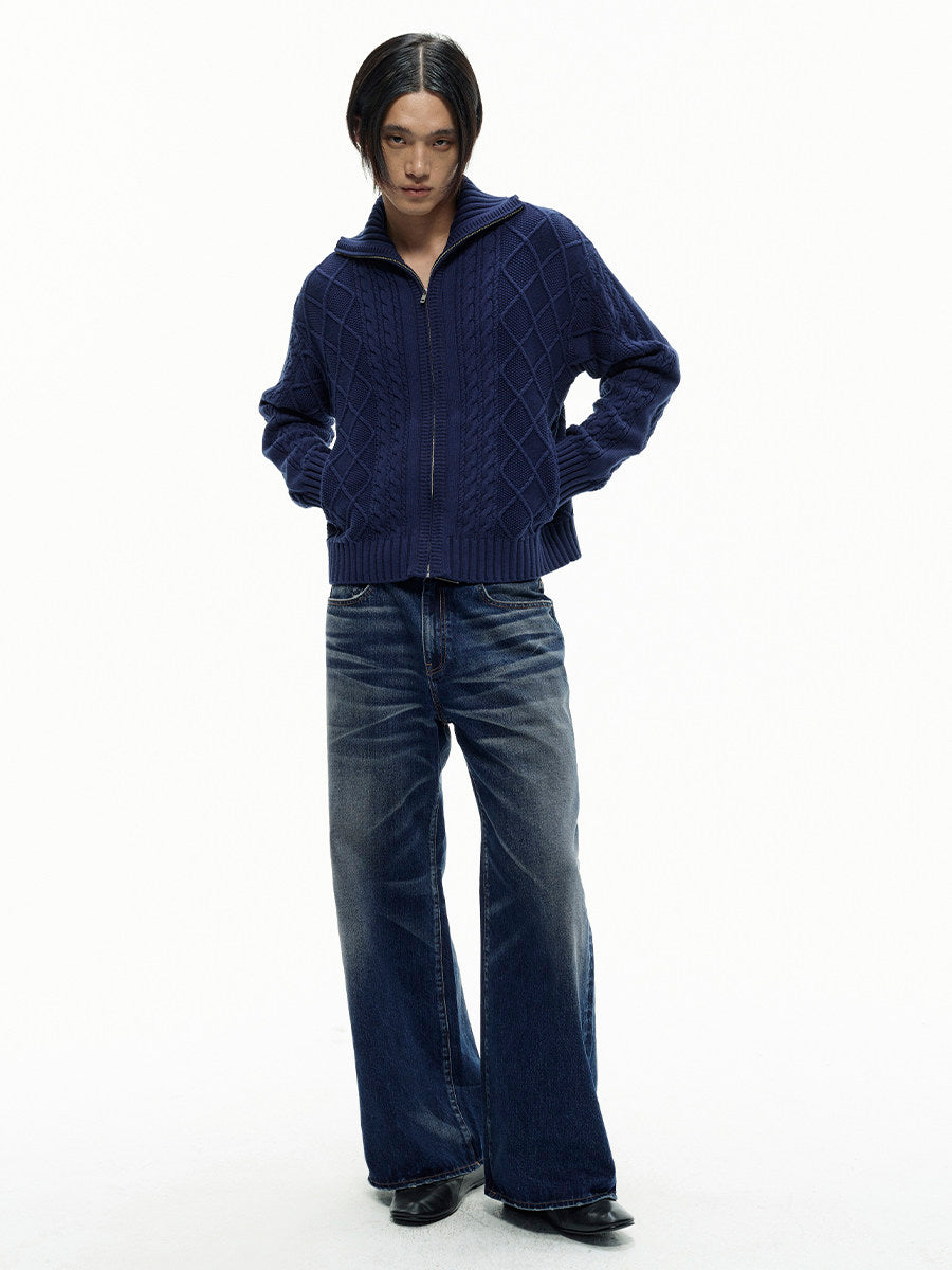 Straight Washed Blue Cow Jeans