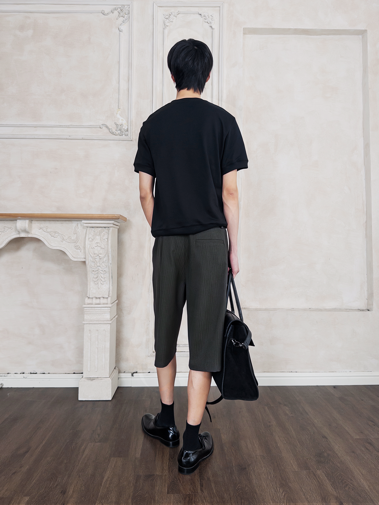 Carbon-Burnt Striped Shorts